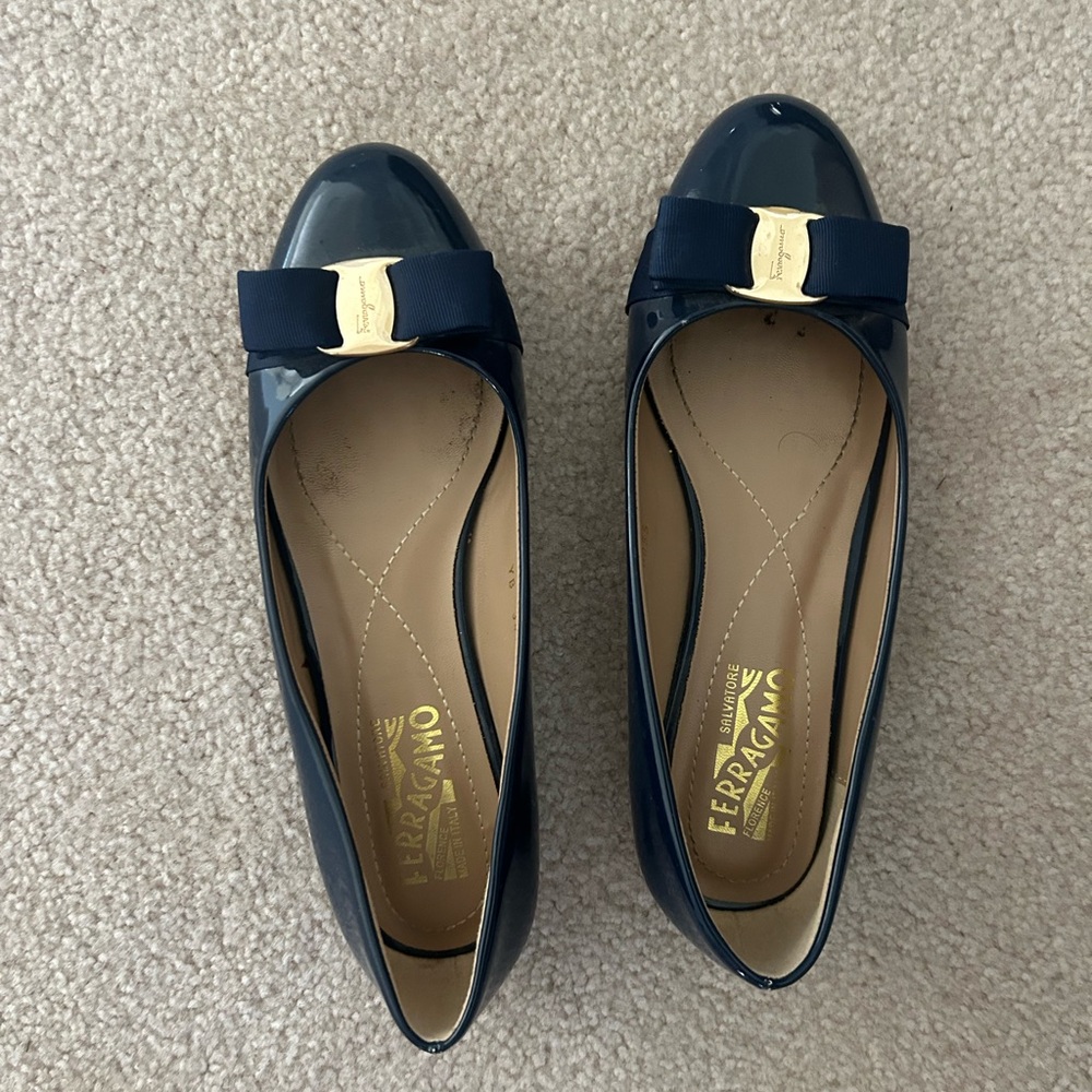 Salvatore Ferragamo Women's Navy Ballet Flats